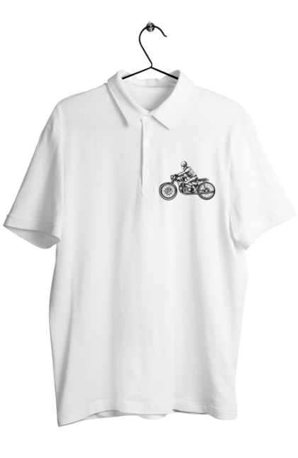 Men`s polo with prints 02 Motorcycle 11. Biker, motto, retro, vintage. 2070702
