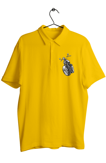 Men`s polo with prints 01 Motorcycle 5. Bike, motto, retro, vintage. 2070702