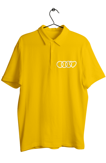Men`s polo with prints Audi heart. Audi, cars, heart. 2070702