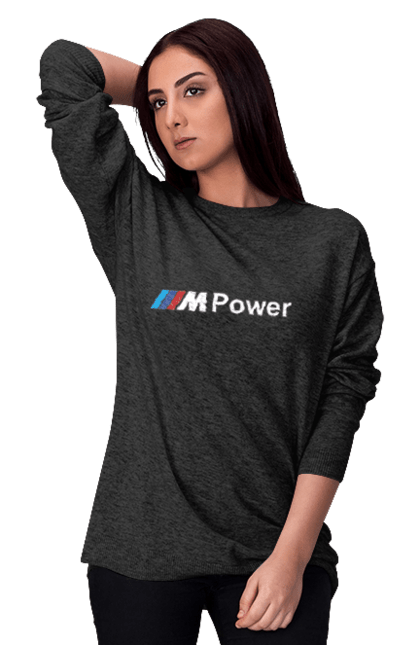 Свитшот женский с принтом Mpower БМВ. Бмв, м серия, машины. 2070702