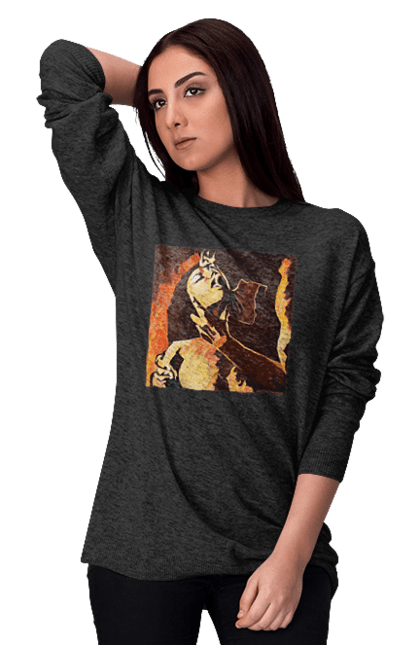 Світшот жіночий з принтом "Страсна жінка". Жінка, картина, секс. 2070702