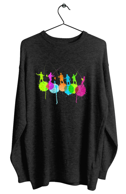 Світшот жіночий з принтом "Яскрава рибалка". Вудки, рибалка, рибалки. 2070702