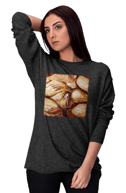 Світшот жіночий з принтом "Груповий секс". Груповий, картина, секс. 2070702