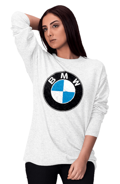 Світшот жіночий з принтом "Bmw Logo". Бмв, машини. 2070702