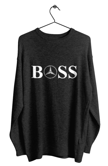 Світшот чоловічий з принтом "бос Мерседес". Бос, машини, мерседес. 2070702