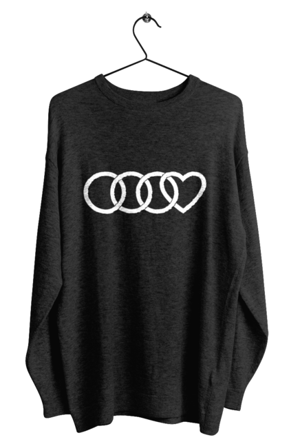 Світшот чоловічий з принтом "Ауді сердечко". Ауді, машини, сердечко. 2070702