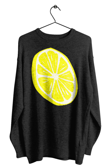 Світшот чоловічий з принтом "Лимон". Великий, лимон, яскравий. 2070702