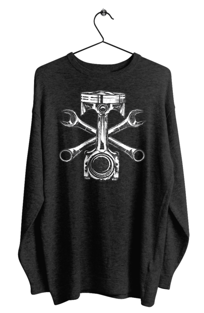 Світшот чоловічий з принтом "Мото запчастини". Вінтаж, запчастини, мото, ретро. 2070702