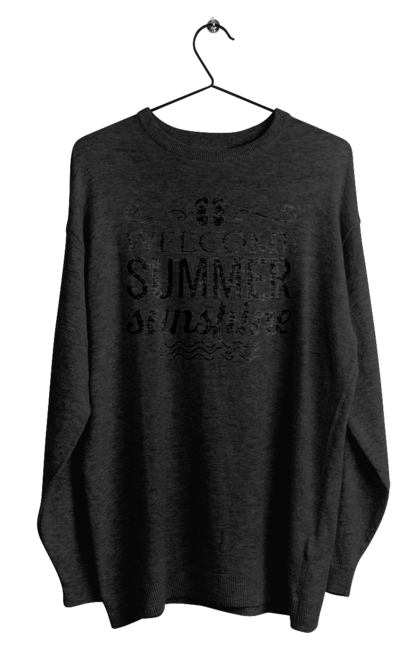 Світшот чоловічий з принтом "Привіт літні заходи". Вьетнамки, літо, сонце. 2070702