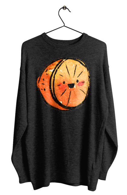 Світшот чоловічий з принтом "Милий апельсин". Апельсин, літо, любий, смайлик. 2070702