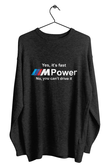 Світшот чоловічий з принтом "M power white BMW". Бмв, м серія. 2070702