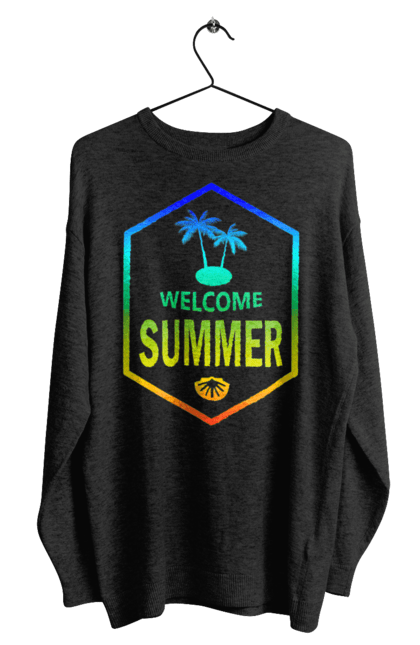 Світшот чоловічий з принтом "Привіт літо 1". Градієнт, літо, привіт. 2070702