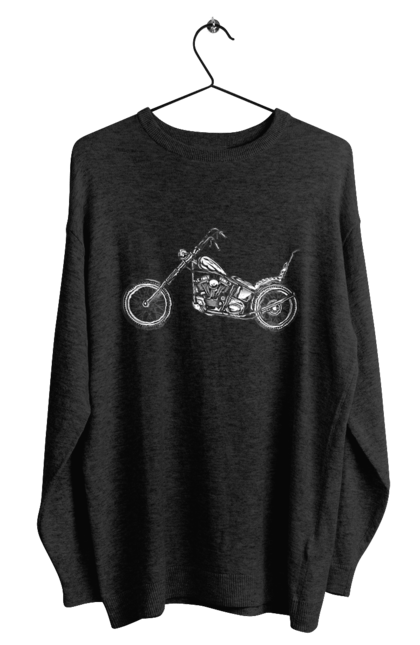 Світшот чоловічий з принтом "Мотобайк". Вінтаж, мото, ретро. 2070702