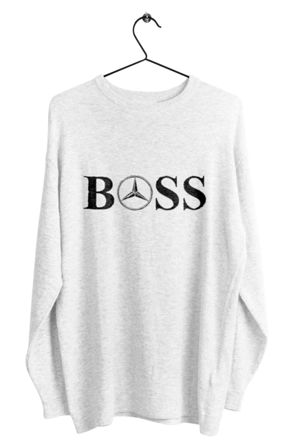 Світшот чоловічий з принтом "бос Мерседес". Бос, машини, мерседес. 2070702