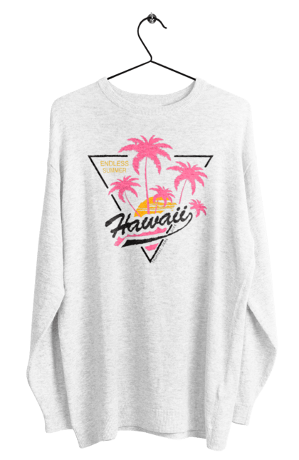 Світшот чоловічий з принтом "Гаваї". Гаваї, пальми, сонце. 2070702