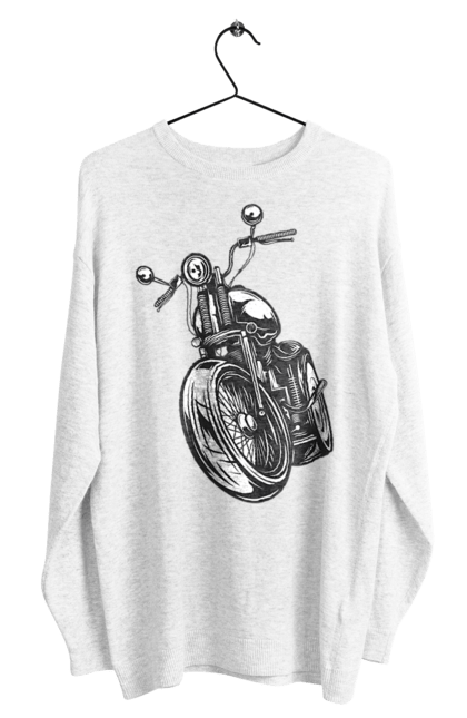 Світшот чоловічий з принтом "мотоцикл". Байк, вінтаж, мото, ретро. 2070702