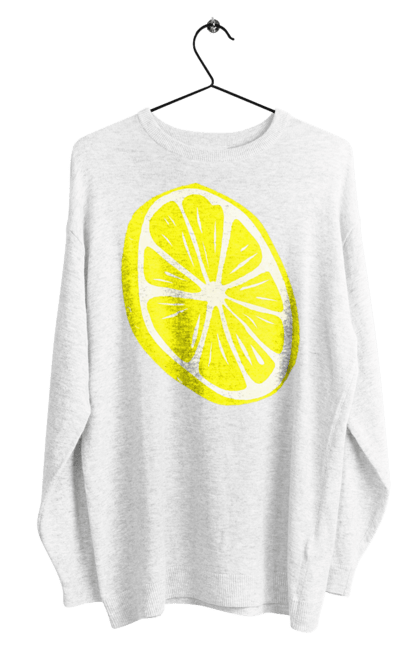 Світшот чоловічий з принтом "Лимон". Великий, лимон, яскравий. 2070702