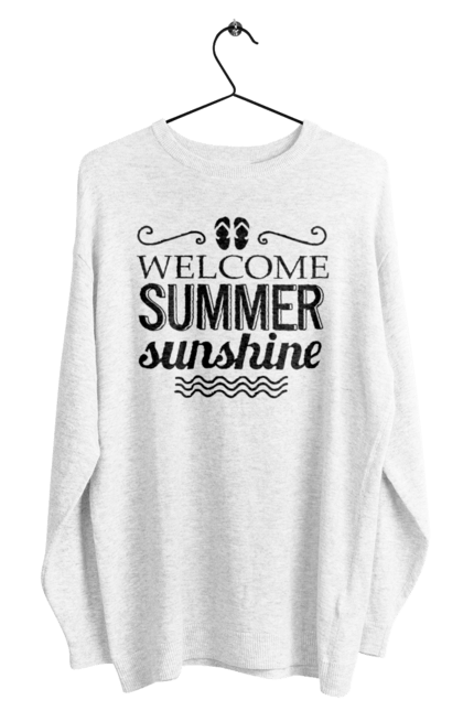 Світшот чоловічий з принтом "Привіт літні заходи". Вьетнамки, літо, сонце. 2070702