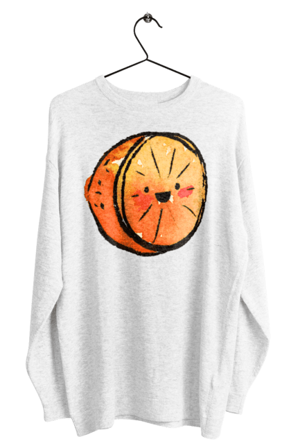 Світшот чоловічий з принтом "Милий апельсин". Апельсин, літо, любий, смайлик. 2070702