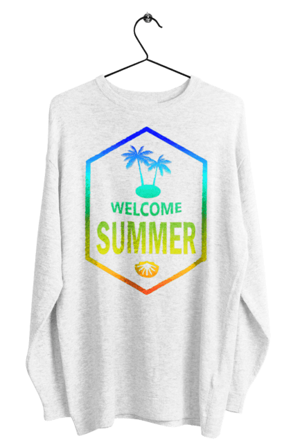 Світшот чоловічий з принтом "Привіт літо 1". Градієнт, літо, привіт. 2070702