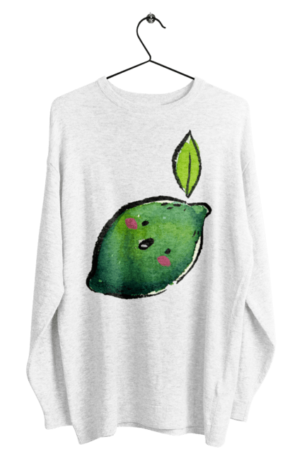 Світшот чоловічий з принтом "Любий лайм". Лайм, літо, любий, посмішка. 2070702