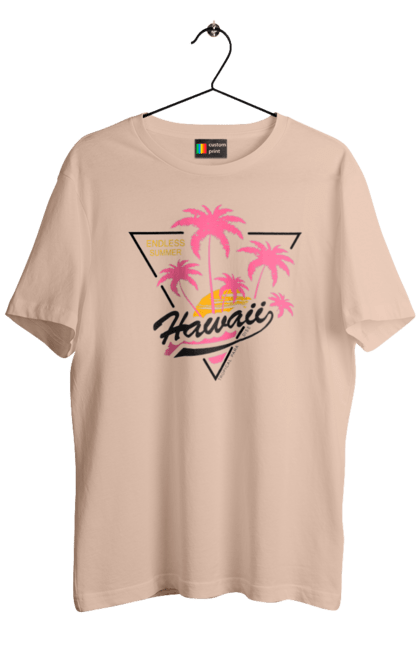 Футболка чоловіча з принтом "Гаваї". Гаваї, пальми, сонце. 2070702