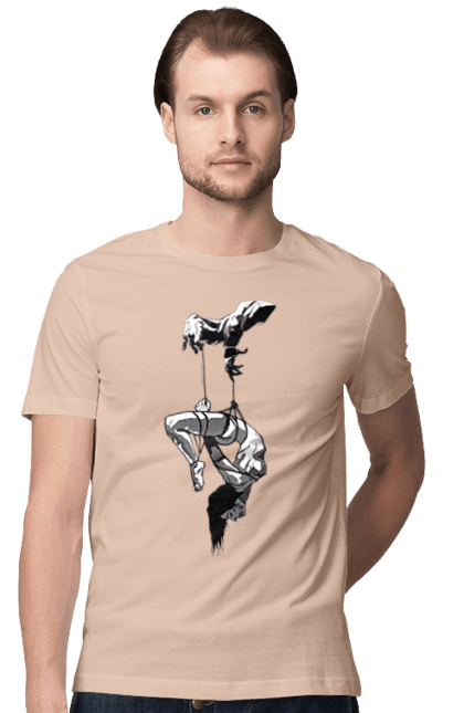 Футболка чоловіча з принтом "Підвішування". Бдсм. 2070702