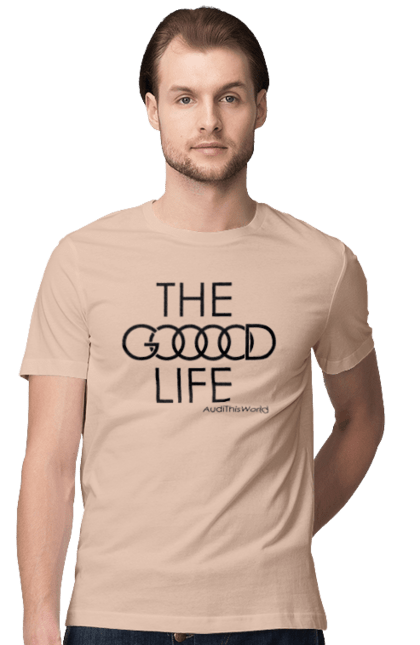 Men`s t-shirt with prints Audi. Good life. Audi, cars. 2070702