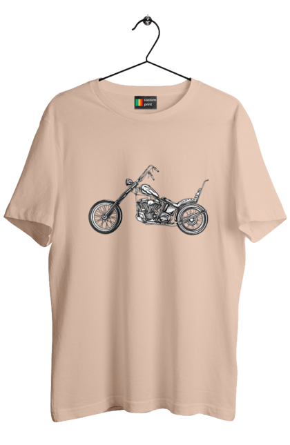 Футболка чоловіча з принтом "Мотобайк". Вінтаж, мото, ретро. 2070702