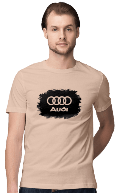 Men`s t-shirt with prints Audi black ravines. Audi, cars. 2070702