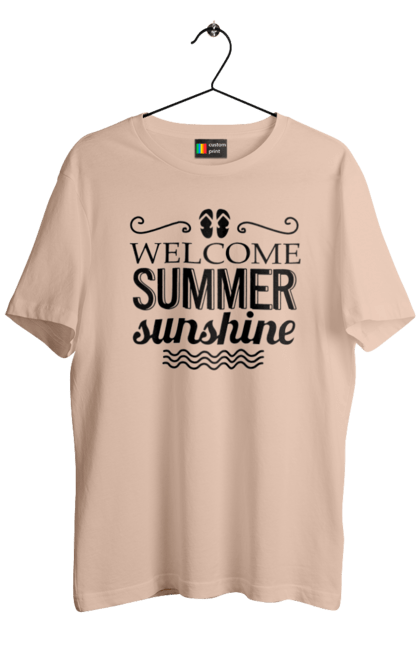 Футболка чоловіча з принтом "Привіт літні заходи". Вьетнамки, літо, сонце. 2070702
