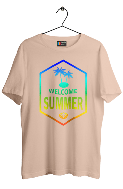 Men`s t-shirt with prints Hi summer 1. Gradient, hi, summer. 2070702