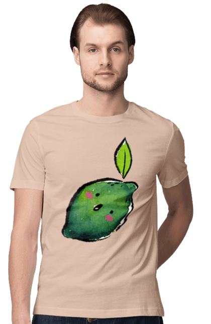 Футболка чоловіча з принтом "Любий лайм". Лайм, літо, любий, посмішка. 2070702