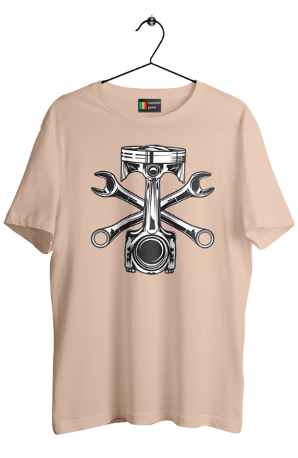 Футболка чоловіча з принтом "Мото запчастини". Вінтаж, запчастини, мото, ретро. 2070702