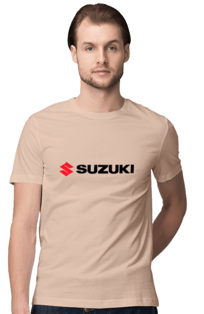 Men`s t-shirt with prints Suzuki logo. Auto, logo, machine, suzuki. 2070702