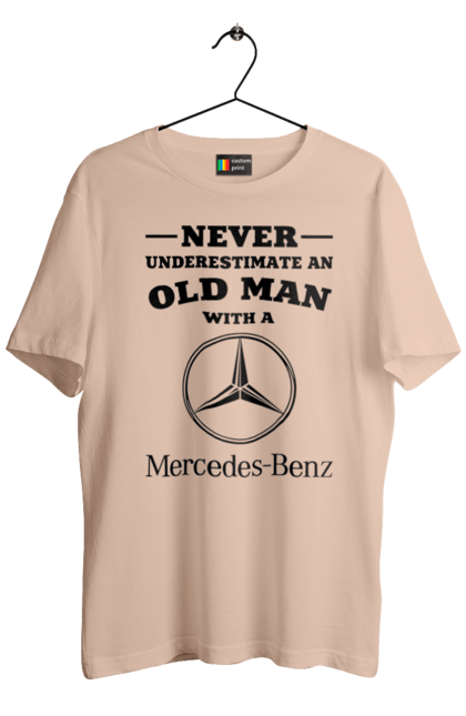 Футболка чоловіча з принтом "Never underestimate". Машини, мерседес. 2070702