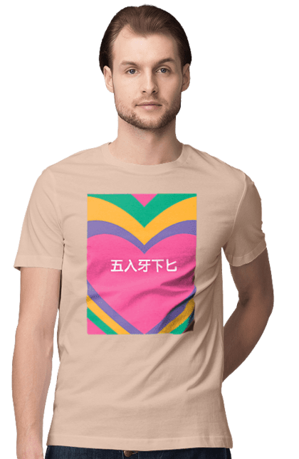 Men`s t-shirt with prints Бле. Hieroglyphs, inscription. 2070702
