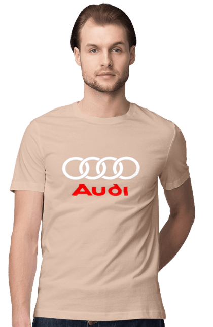 Men`s t-shirt with prints Audi Logotype. Audi, cars. 2070702