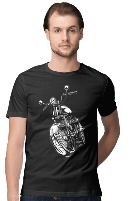 Футболка чоловіча з принтом "мотоцикл". Байк, вінтаж, мото, ретро. 2070702