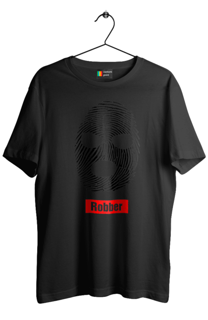 Футболка чоловіча з принтом "Відбиток Робер". Балаклава, відбиток, обличчя. 2070702