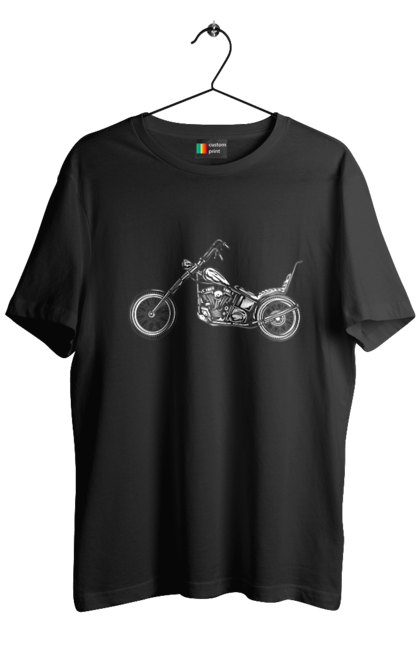 Футболка чоловіча з принтом "Мотобайк". Вінтаж, мото, ретро. 2070702