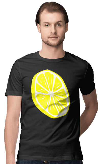 Футболка чоловіча з принтом "Лимон". Великий, лимон, яскравий. 2070702