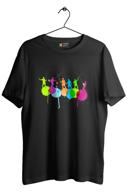 Футболка чоловіча з принтом "Яскрава рибалка". Вудки, рибалка, рибалки. 2070702