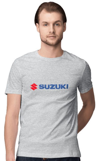 Men`s t-shirt with prints Suzuki 3 Redblue. Auto, logo, suzuki. 2070702