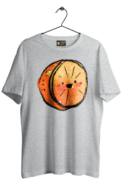 Men`s t-shirt with prints Cute orange. Expensive, orange, smiley, summer. 2070702