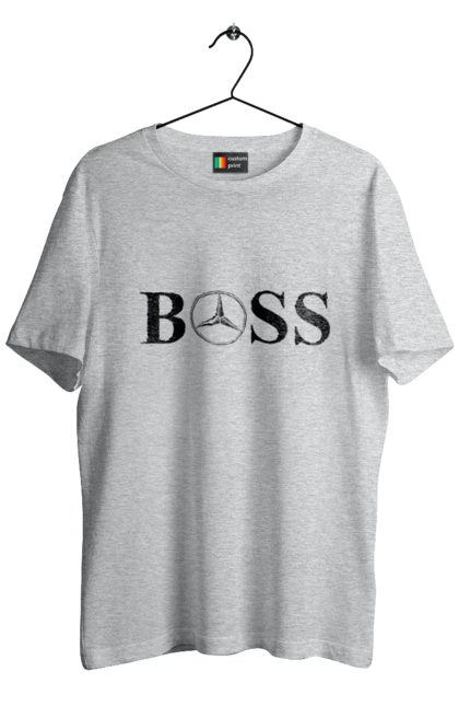 Футболка мужская с принтом Босс Мерседес. Бос, машины, мерседес. 2070702