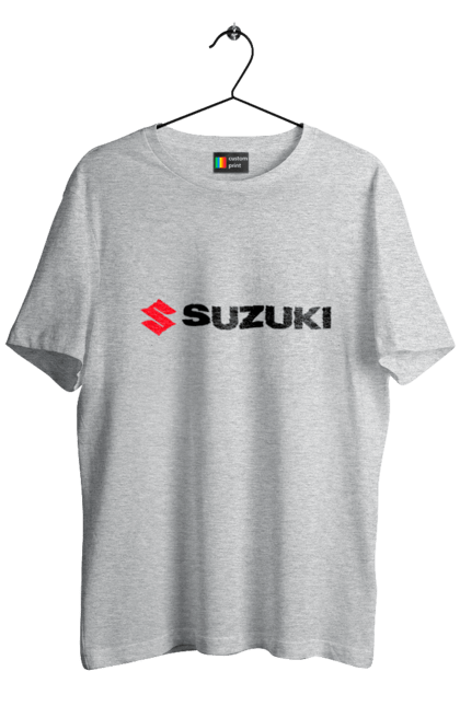 Men`s t-shirt with prints Suzuki logo. Auto, logo, machine, suzuki. 2070702