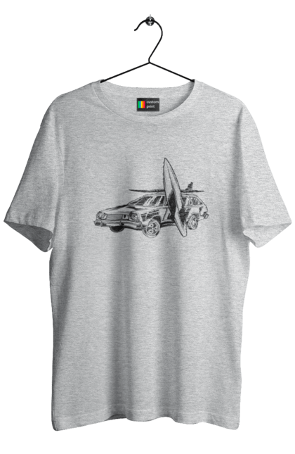 Men`s t-shirt with prints 06 Surf 2. Machine, retro, surfing, vintage. 2070702