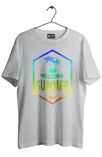 Men`s t-shirt with prints Hi summer 1. Gradient, hi, summer. 2070702