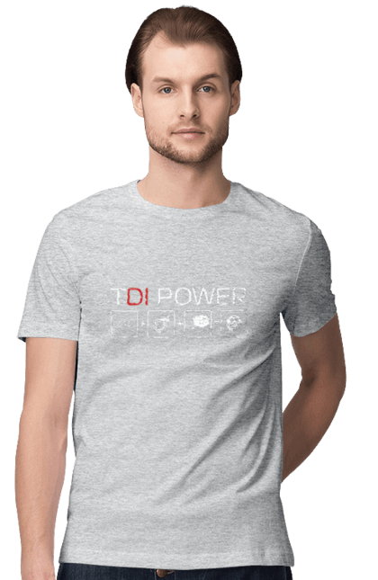 Men`s t-shirt with prints TDI Power Audi. Audi, cars. 2070702
